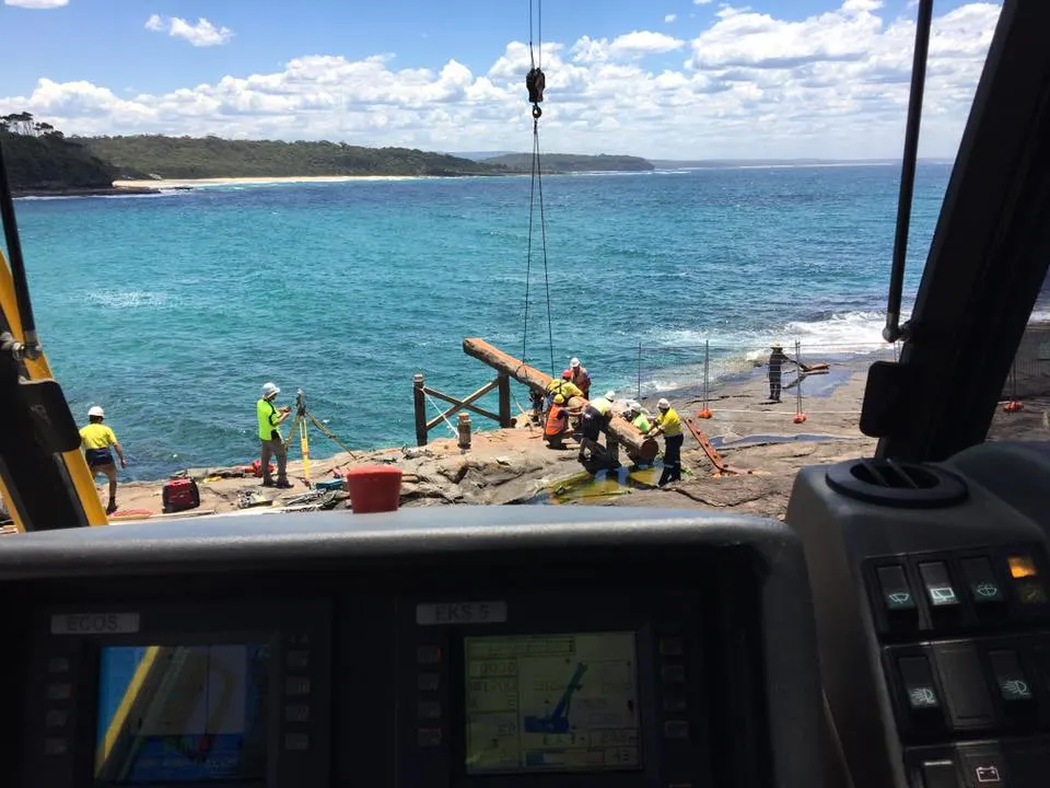 Slew crane working at height